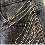 Savanna Jane NEW rhinestone fringe black shorts Sz M Size M Photo 6