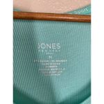 Jones New York  Sport Medium Ribbed Knit T- Shirt Aquamarine V- Neck Photo 1
