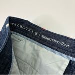 Talbots Relaxed Chino Short Dark Chambray Star Embroidered Cotton Linen 6 Photo 2