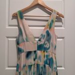 NWT Liv Foster Green Blue Watercolor Printed Chiffon Long Dress Sz 2 $395 Retail Photo 8
