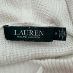 Ralph Lauren Lauren by Women’s White Waffle Knit Top with Hoodie Size Medium Photo 5