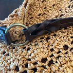 st. john's bay Vintage  Shoulder Bag Woven Paper Beaded Zipper Boho Coastal Photo 7