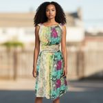 Raga Anthropologie Floral Print Sequin Sheer Boho Chic Midi Dress Size Small NWT Photo 11