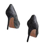 Nine West  Juliette Black Speckled Denim Metallic Suede Heels Photo 2