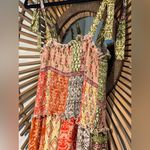 Abel the label Bohemian Multicolor Patchwork Smocked Maxi Dress with Tie Straps Photo 8