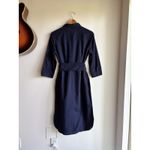 Boden US 4 Navy Shirt Dress Linen Belted Midi Button Down NEW Blue Photo 7