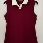 Nike  Golf Women’s Maroon & White Sleeveless Golf Polo • Sz S Photo 0