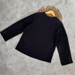ZARA  Buttoned Sweatshirt Black Crew Neck Long Sleeve Size M Photo 6