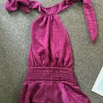 Boutique Burgundy Plum Deep Plunge Sleeveless Formal Dress Purple Photo 3