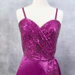 VTG‎ 80s Sequin Dress Gown Womens Size 10 Pink Glam Prom Dressy Gala READ Photo 2