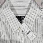 J.Crew  Textured drapey button-up shirt White Black Stripe XS NWT‎ Photo 5