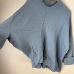 All Saints Lock Wool Blend Cowl Neck Sweater Blue Size Large Asymmetrical Photo 3