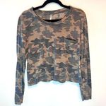 Tresics  Camo Army Long Sleeve Cropped Shirt Photo 0