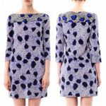 Diane Von Furstenberg  Ruri Cheetah Black Blue 100% Silk Shift Dress Size 8 Photo 1