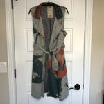 Vintage Concept Cardigan Vest Women's Size Medium Tie Sash‎ Closure Art to Wear Gray Photo 1