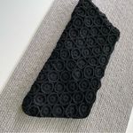 Vintage CORDE 1940’s Black Woven Circle Design Crochet Oversized Clutch Bag Photo 9