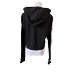 Guess  Los Angeles‎ Black Cropped Hoodie Sweatshirt LARGE Activewear Streetwear Photo 4