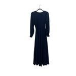 Lulus  Navy Blue Wrap Maxi Dress Long Sleeve Button Cuff Formal Evening Size XS Photo 6