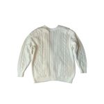 Vintage Carriage Court Sport White Chunky Oversized Cable Knit V Photo 4