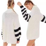 Urban Outfitters  Gemini Cream Striped Sleeve Turtleneck chunky‎ knit Sweater Photo 1