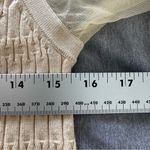 Maeve Anthropologie Beige Organza Sleeve Sweater Blouse Size M Photo 6