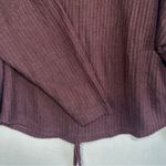 Maurice's Cowl Neck Sweater L Dark Wine Red Laced Back Loose Fitting Soft Top New Photo 2