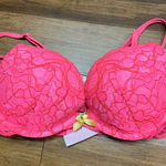 Victoria's Secret Very Sexy Push Up Bra Neon Pink Lace Bow Size 34C Undewrire Photo 0