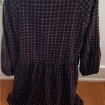 Madewell  plaid flannel pink black raglan button front shirt dress w/pockets 0 Photo 11