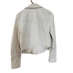 Coach  leather biker jacket in cream/ off-white NWOT Photo 3