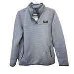 LL Bean Gray Airlight Knit 1/4 Snap Mock Neck Pullover Size MEDIUM Photo 2