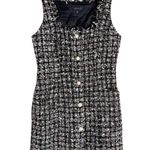 Majorelle Bia Candy Shop Black Tweed Button Front Sleeveless Preppy Mini Dress S Photo 0
