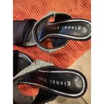 Gianni Bini Black Satin Heels Rhinestone Fringe Sandals 9 Photo 4