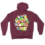 Anti Social Social Club Floral Hoodie Small Maroon Streetwear EUC Photo 1