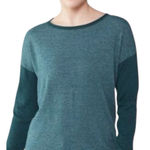 Smartwool  Shadow Pine Colorblock Crew Sweater Wool Blend Women Size Large Green Photo 0