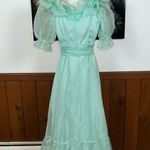 Elegant Vintage 1970s Mint Green Ruffled Bridesmaid/Prom Gown! Size XS Photo 0