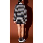 English Factory Knit Stretch Navy Blue & Cream Striped Mini Skirt Size Large Photo 1