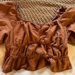 A New Day Women's Puff Elbow Sleeve Linen Peasant Shirt Top  Photo 3