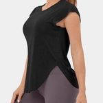 Halara NEW Round Neck Curved Hem Yoga Sports Top Black Medium Photo 0
