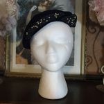 Winkelmans VINTAGE 1960'S BLUE VELOUR BERET STYLE HAT WITH RHINESTONE EMBELLISHMENT Photo 2