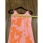 Knit Sleeveless Abstract Jacquard Orange Long Maxi midi fitted fall Dress S Pink Photo 4