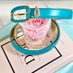 Christian Dior Teal Skinny Leather Vintage Logo Belt Photo 4