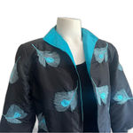 Vintage Rarities New Vietnam Embroidered Peacock Feather Jacket Black Blue Small Photo 1
