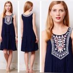 Maeve  Anthropologie Tisa Swing Floral Navy Dress Photo 1