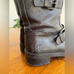 Tory Burch  Short Black Leather Buckle Boots Size 7 Zipper Luxury Moto Designer Photo 11
