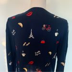 Talbots  Iconic French Embroidery Navy Crew Neck Sweater Size M Photo 5