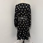 Oscar de la Renta Vintage  Black White 100% Silk Polka Dot Wrap Dress Sz 14 Photo 3
