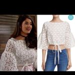 Milly  “Lydia” Floral Embroidered Lace Crop Top Photo 5