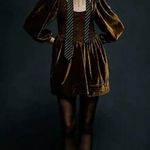 Free People NWOT Farrier Velvet Mini Dress Olive Green Photo 4