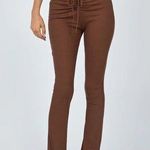 Princess Polly NWT Imogen Pants Ribbed Pull On Flare Brown Size 6 NEW Photo 0