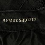 American Eagle SZ 10 Hi-Rise Shortie Jean Shorts Floral Crochet Frayed Hem Black Photo 6